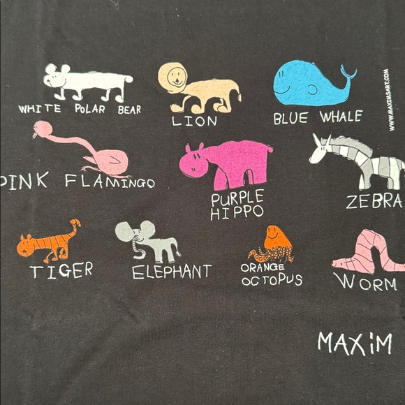 Men T-shirt Animal Black Tee - Picture 2 of 3